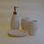 Bathroom Accessories Set, 4 Piece Ceramic & Resin Bath Accessory Set Includes 2Pcs Toothbrush Holder/Tumbler, Liquid Soap or Lotion Dispenser & Soap Dish Bathroom Storage