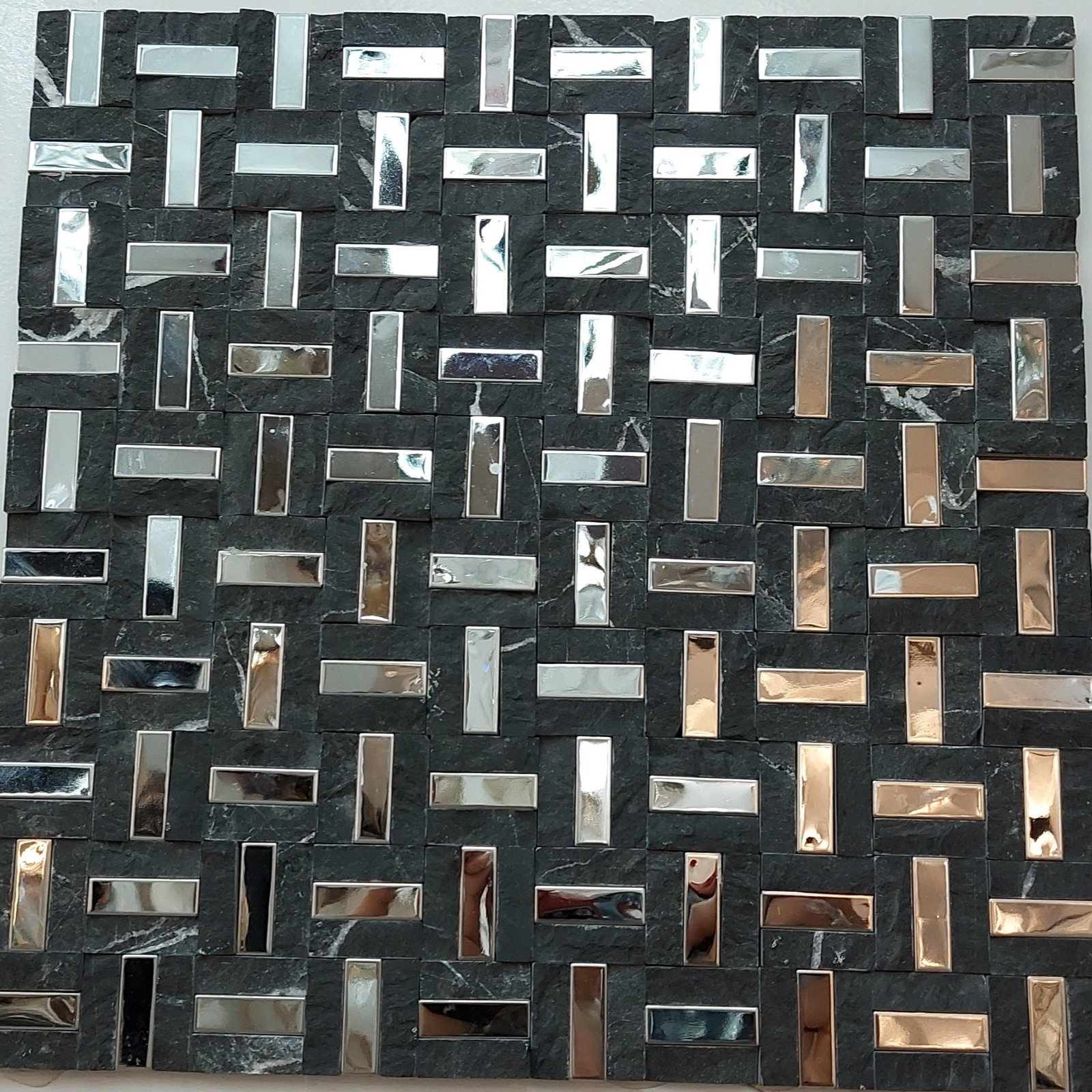 Black Mirror Stone Mosaic Tile