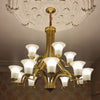 Gold Traditional 15arms Chandelier-adjustable Height-PL6017-10+5GD