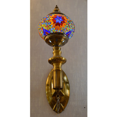 Turkish Wall Lights with Colorful globe- Brass-33721/1W