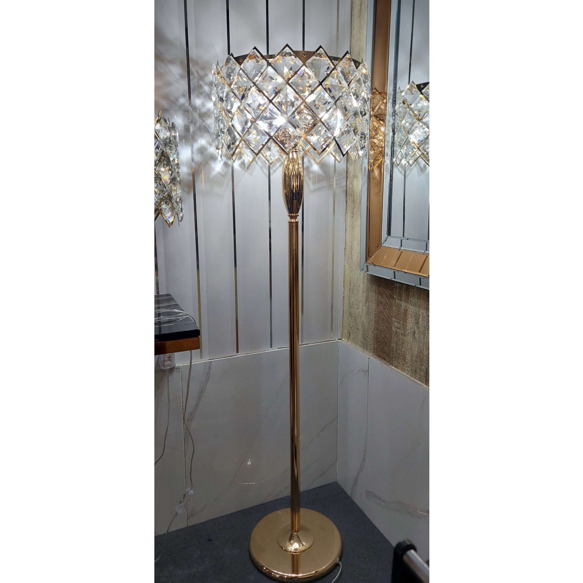 Crystal & Metal Table & Free Standing Lamp 58115F