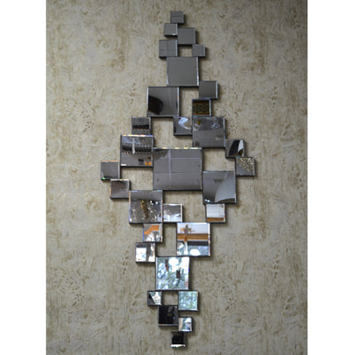 Silver Squares 3D Rectangular  Wall Mirror - AM248