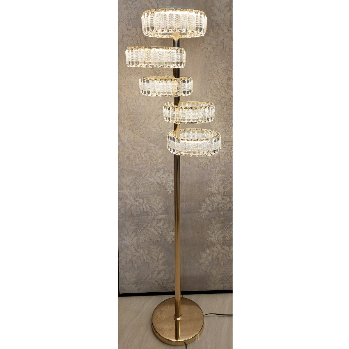 Crystal Floor &amp; Table Lamps -with colour changing and brightness adjustment feature-remote control- matching Ceiling Light–Y608-5F