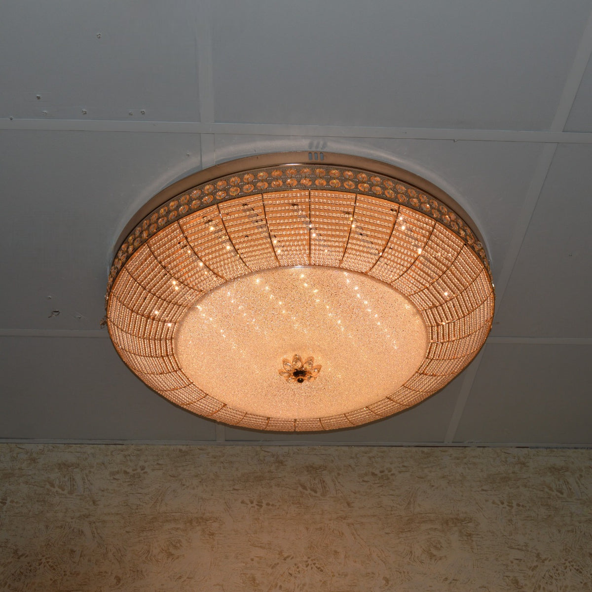 Copy of LED Crystallic Flushmount Ceiling Light with colour changing features- 9181-800 &amp; 600 Gold/Chrome