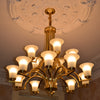 Gold Traditional 15arms Chandelier-adjustable Height-PL6017-10+5GD