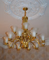 Gold Traditional 15arms Chandelier-adjustable Height-PL6017-10+5GD