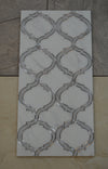 Porcleain Decor Tiles in large Greyscale with silver trim | 1 sheet 60 x 30 cm | 6 tiles 1 sqm