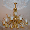 Gold Traditional 15arms Chandelier-adjustable Height-PL6017-10+5GD