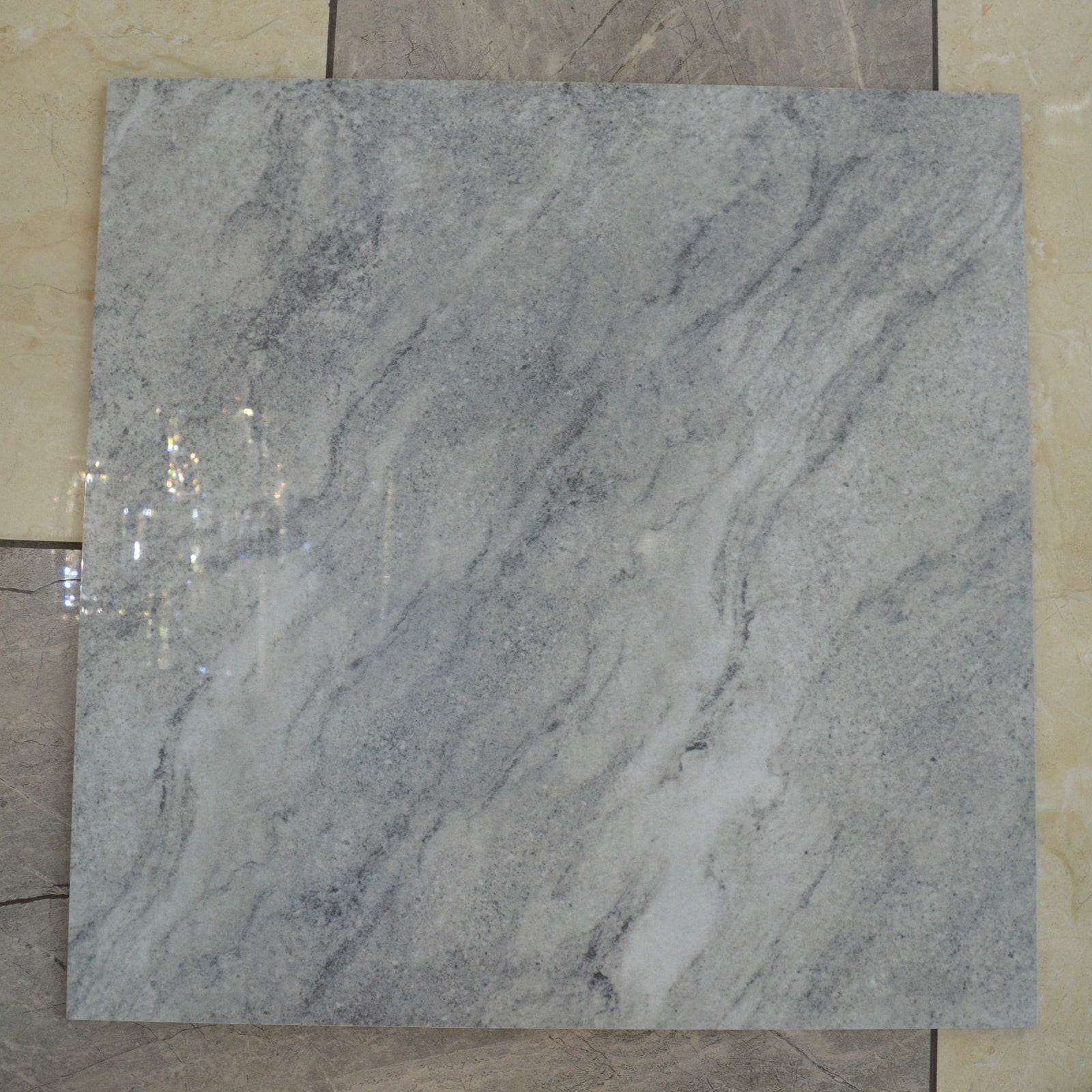 Grey Marble Effect Polished Porcelain Tiles Wall & Floor Tiles-600*600*10.5mm & 300*600*10.5mm-ELN05560S