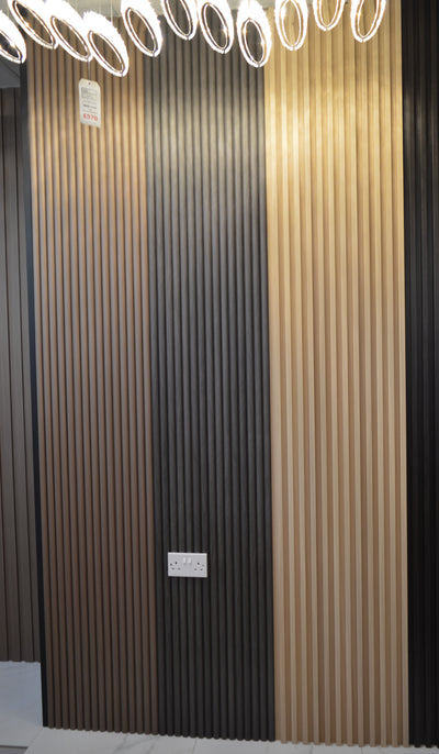 Décor Slat Wall Panels in Wood Look finish-PWC Plastic Waterproof