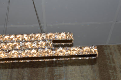 Zig Zag 3 Crystal Line Pendant Ceiling Light-Colour Changing Dimmable with Remote Control-9122-350-Chrome