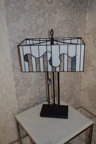 Handmade Rectangle Glass shade Tiffany Table Lamp & Floor Lamp