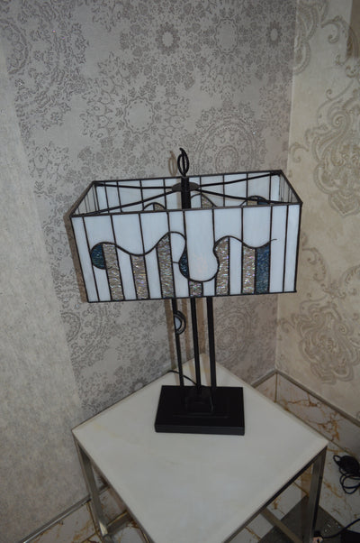 Handmade Rectangle Glass shade Tiffany Table Lamp & Floor Lamp