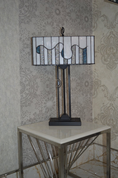 Handmade Rectangle Glass shade Tiffany Table Lamp & Floor Lamp