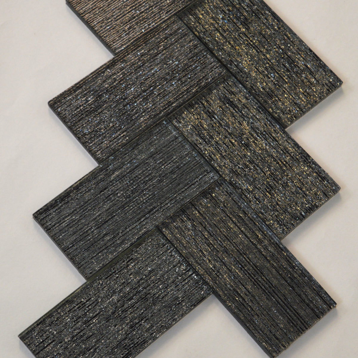 Black Shimmering Metro Glass Mosaic Tiles-75*150*8mm-90tiles-1m2-JH12-B(Black)