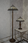 Handmade Bown & White shade Tiffany Table Lamp & Floor Lamp