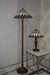 Handmade Brown & White shade Tiffany Table Lamp & Floor Lamp