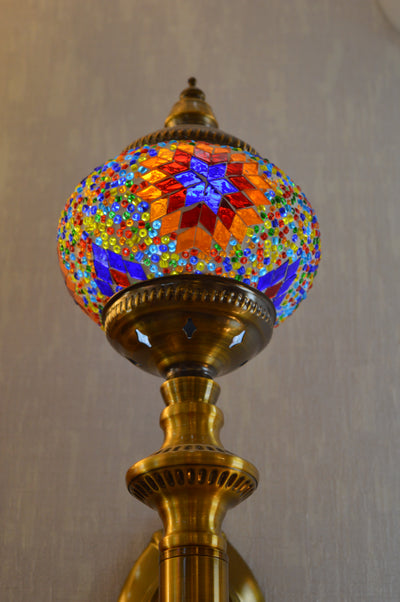 Turkish Wall Lights with Colorful globe- Brass-33721/1W