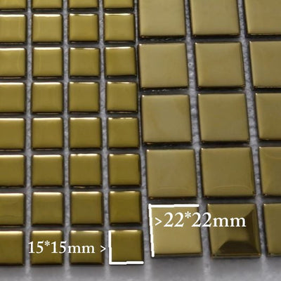 Mirrored Gold Glass Mosaic Tile-300*300*8mm-11sheets-1m2