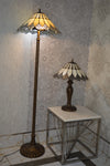 Handmade Bown & White shade Tiffany Table Lamp & Floor Lamp