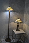 Handmade Bown & White shade Tiffany Table Lamp & Floor Lamp