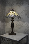 Handmade Bown & White shade Tiffany Table Lamp & Floor Lamp