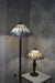 Handmade Brown & White shade Tiffany Table Lamp & Floor Lamp