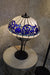 Handmade White and Blue Round Glass shade Tiffany Table Lamp & Floor Lamp