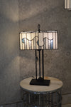 Handmade Rectangle Glass shade Tiffany Table Lamp & Floor Lamp