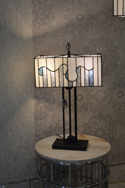 Handmade Rectangle Glass shade Tiffany Table Lamp & Floor Lamp