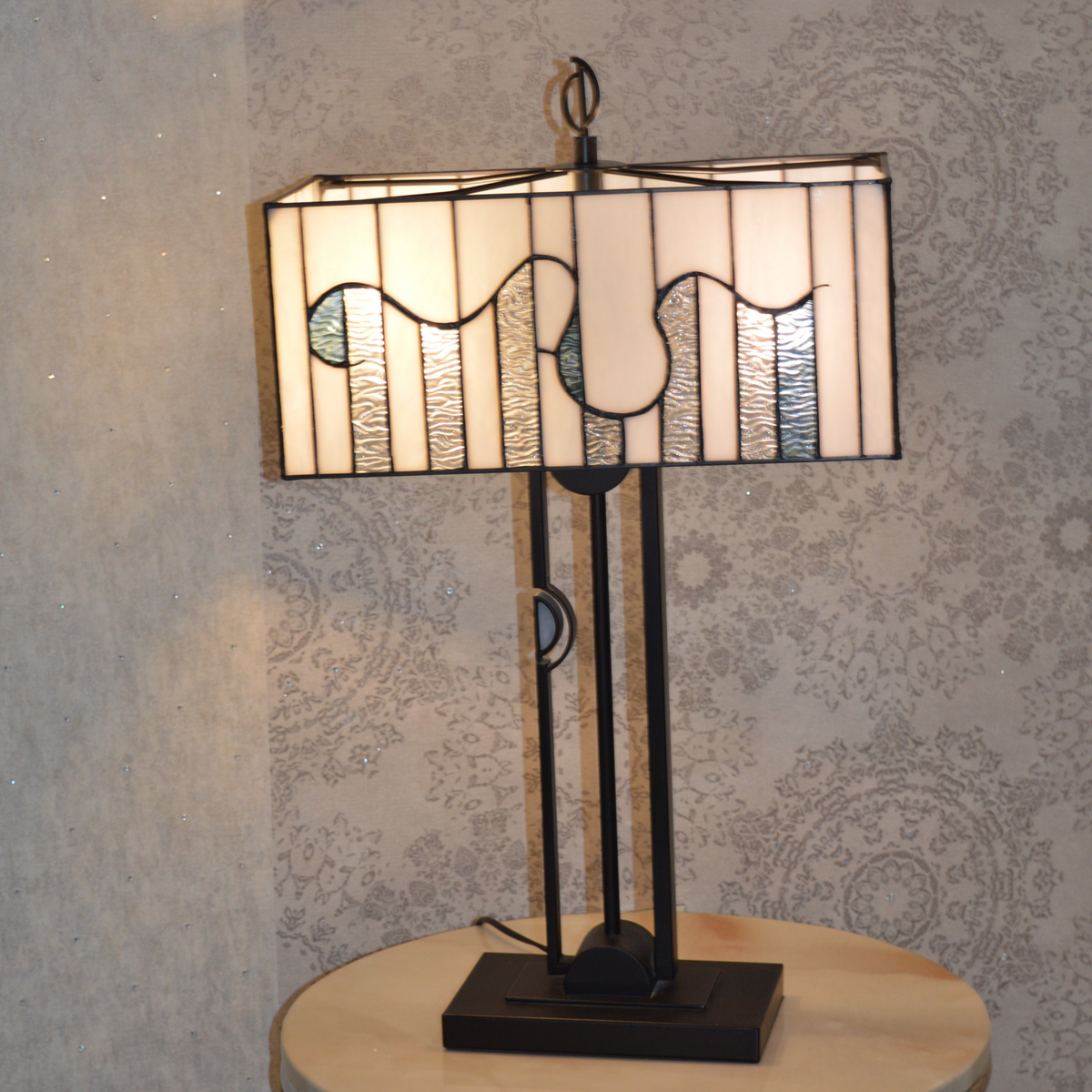 Handmade Rectangle Glass shade Tiffany Table Lamp &amp; Floor Lamp