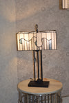 Handmade Rectangle Glass shade Tiffany Table Lamp & Floor Lamp