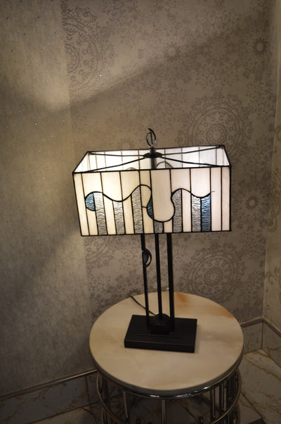 Handmade Rectangle Glass shade Tiffany Table Lamp & Floor Lamp