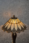 Handmade Bown & White shade Tiffany Table Lamp & Floor Lamp