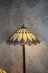 Handmade Bown & White shade Tiffany Table Lamp & Floor Lamp