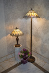 Handmade Bown & White shade Tiffany Table Lamp & Floor Lamp