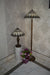 Handmade Brown & White shade Tiffany Floor Lamp & Table Lamp