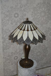 Handmade Bown & White shade Tiffany Table Lamp & Floor Lamp