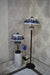 Handmade White and Blue Round Glass shade Tiffany Table Lamp & Floor Lamp