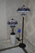 Handmade White and Blue Round Glass shade Tiffany Floor Lamp & Table Lamp