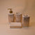 Bathroom Accessories Set, 4 Piece Ceramic & Resin Bath Accessory Set Includes 2Pcs Toothbrush Holder/Tumbler, Liquid Soap or Lotion Dispenser & Soap Dish Bathroom Storage