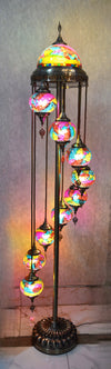 Turkish Floor Lamp with colourful 7 & 9globes in different sizes-ZQF011-9globs ZQF002/7globs-Moroccon