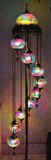 Turkish Floor Lamp with colourful 7 & 9globes in different sizes-ZQF011-9globs ZQF002/7globs-Moroccon