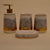 Bathroom Accessories Set, 4 Piece Ceramic & Resin Bath Accessory Set Includes 2Pcs Toothbrush Holder/Tumbler, Liquid Soap or Lotion Dispenser & Soap Dish Bathroom Storage