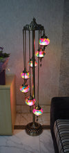 Turkish Floor Lamp with colourful 7 & 9globes in different sizes-ZQF011-9globs ZQF002/7globs-Moroccon