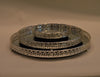 Set of 3pcs Silver Serving Tray/platter Mirrored Modern Design Round shape