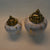 Ceramic Set of 3pcs Ginger/Candy Jars in Silver & Gold Colors