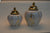 Ceramic Set of 3pcs Ginger/Candy Jars in Silver & Gold Colors