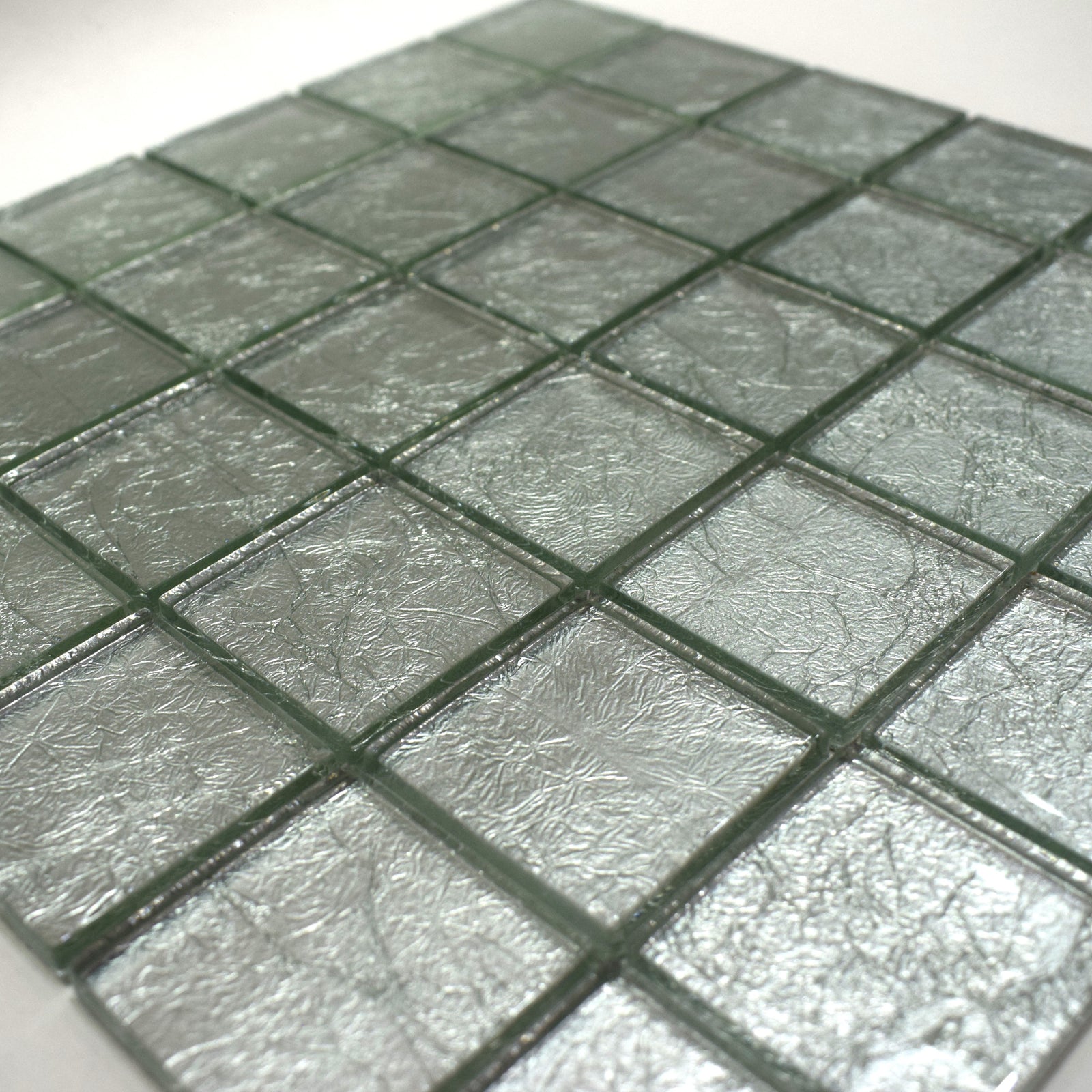 Silver Glint Glass Mosaic Tile