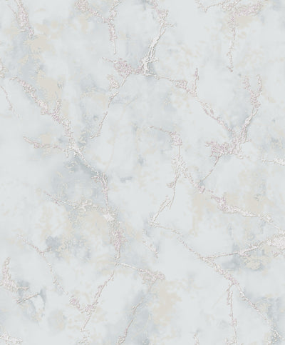 Grey & Cream Marble texture glitter Double width Wallpapers-15mtr Length and 1mtr Width-GT10906-07